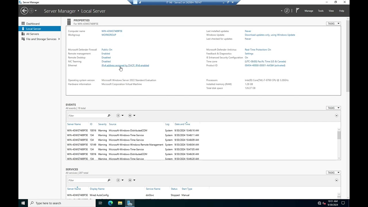 Initial Windows Server configuration