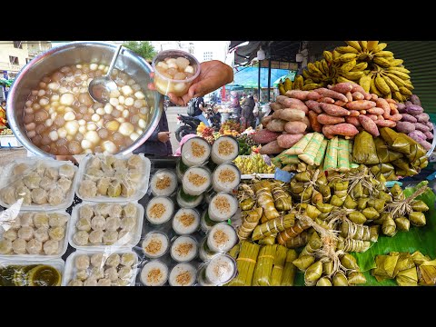 Lively Market And Fresh Foods For Sales @ Cambodian Wet Market - Desserts, Traditional Cakes, & More