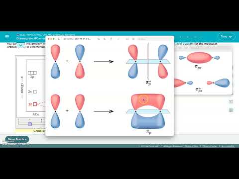 ALEKS - Drawing the MO energy diagram for a Period 2 homodiatom