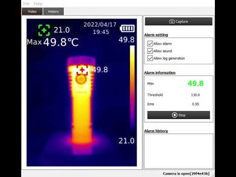 Fireflies E07 on turbo monitored with a thermographic camera (UNI-T UTi690B)