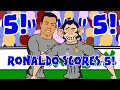 🏼RONALDO SCORES 5!🏼 Espanyol vs Real Madrid 0-6 (Goals Highlights 2015 Funny Cartoon 6-0)