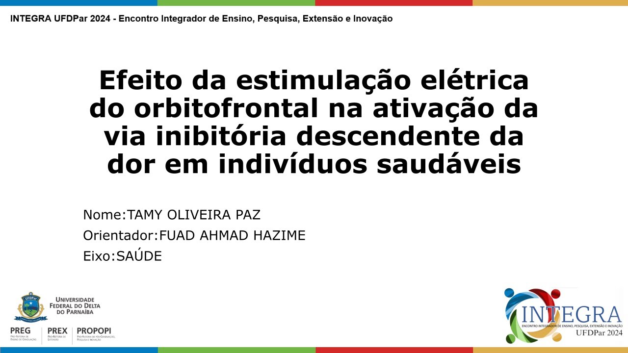 Efeito da ETCC do orbitofrontal na ativação da via inibitória descendente da dor