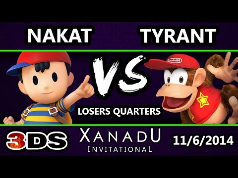Xanadu Invitational - FS NME | Tyrant (Diddy Kong) Vs. FS | Nakat (Ness, Fox) SSB3DS LQ - Smash 4