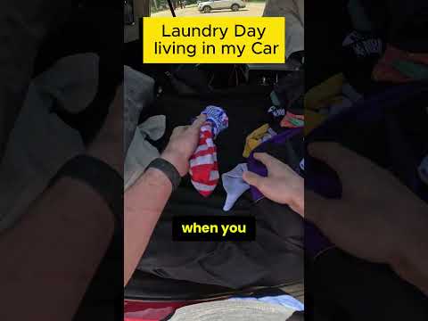Living in my car #carcamping #nomad #vanlife #laundry