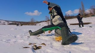 Ловля окуня на мотыля зимой