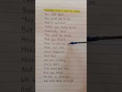 Somebody that I Used to Know 🌼~ Song by~ Gotye #songlyrics
