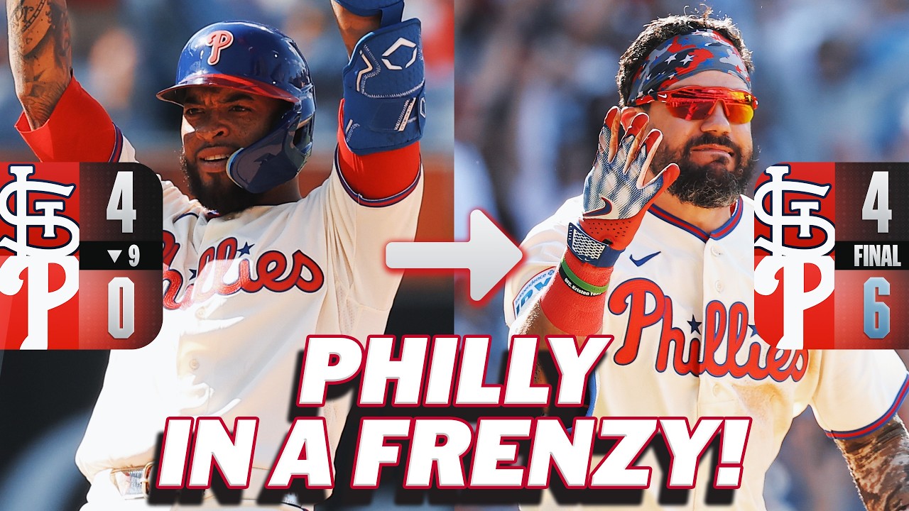 Kyle Schwarber drills a WALK-OFF HOMER for the Phillies (They were losing 4-0 going into the inning)