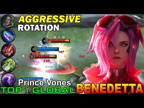 Aggressive Rotation Benedetta Sidelane Monster!! - Top 1 Global Benedetta By Prince Vones - MLBB.