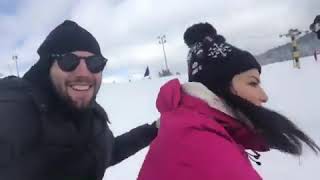 preview picture of video 'When sunnyleone was celebrating at hill sides of gulmarg'