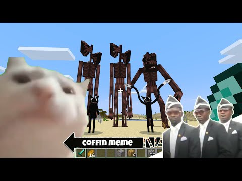 Return of Cartoon Cat and Siren Head in Minecraft - Coffin Meme Best Compilation