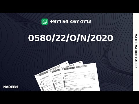0580/22/O/N/20 | Worked Solutions | IGCSE Math Paper 2020 (EXTENDED) #0580/22/OCT/NOV/2020 #0580