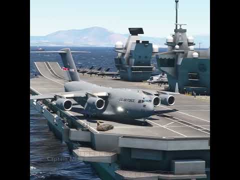 Very Dangerous Take off! C17 from Aircraft Carrier