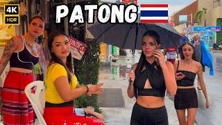 [4K HDR] Patong in Rainy Day🇹🇭 — Patong Beach, Bangla Road | Walking tour (March