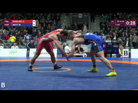 Qual. FS - 74 kg: Z. KHADJIEV (FRA) df. M. NAGY (HUN), 9-5