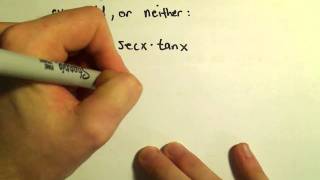 Examples with Trigonometric Functions: Even, Odd or Neither, Example 2