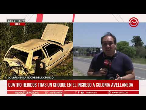 Cuatro heridos tras un choque en el ingreso a Colonia Avellaneda- ELONCE- 24/11/2025