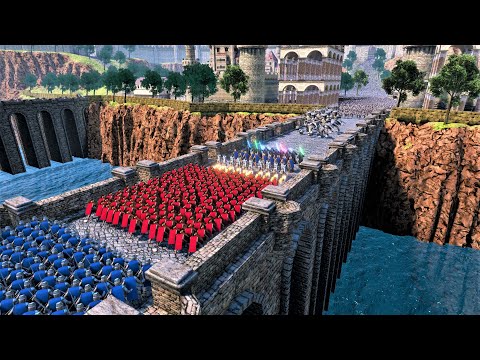 Orc Tribe Try To Capture The City Of Atlantis Defended By Heroes, Spartans & Heavy Knights | UEBS