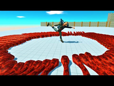 POWER OF 100 TITANOBOA VS GIANT UNIT animal revolt battle simulator TITANOBOA ATTACK