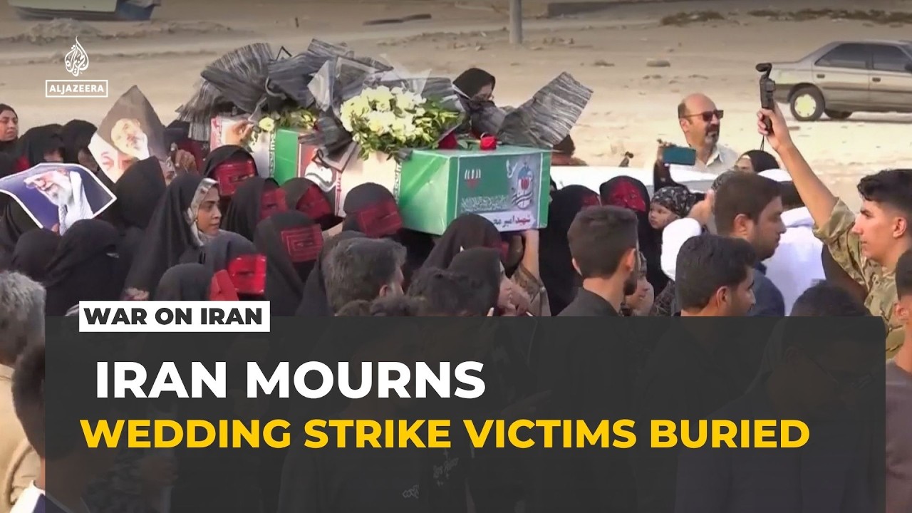 Funerals held in Iran for wedding party victims of US missile strikes