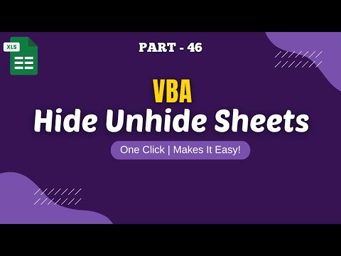 Part 46 - VBA Code to Hide & Unhide Excel Sheets | Super Easy Tutorial | Hindi