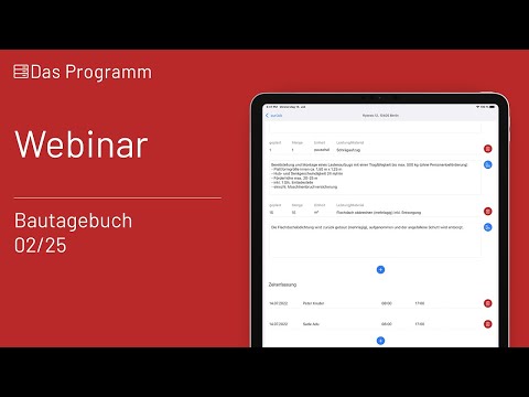 Bautagebuch für Handwerker - Webinar vom 20.02.2025