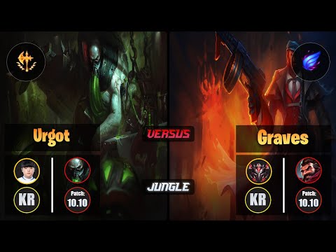 Canyon URGOT (Jungle) [Conqueror] VS GRAVES - Grandmaster KR Patch 10.10