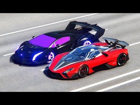 2022 SSC Tuatara Aggressor vs Lamborghini Veneno GTR Concept at Drag Race 20 KM