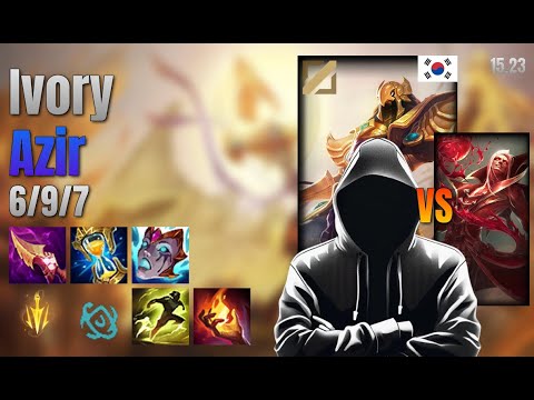 Ivory Mid Azir vs Vladimir lol KR solo rank Full Game 15.23 | Ivory 아지르 vs 블라디미르