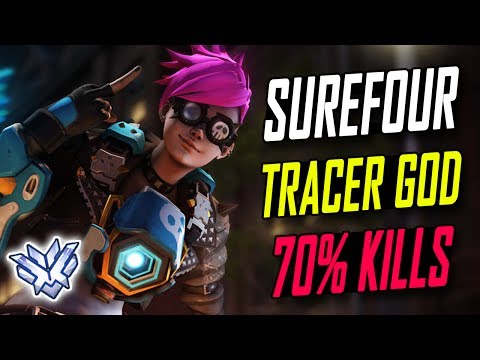BEST TRACER IN THE WORLD SUREFOUR!!! 63 KILLS!! 70% KILLPARTICIPATION [ OVERWATCH TOP 500 SEASON 5 ]