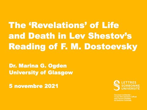 The ‘Revelations’ of Life and Death in Lev Shestov’s Reading of F. M. Dostoevsky