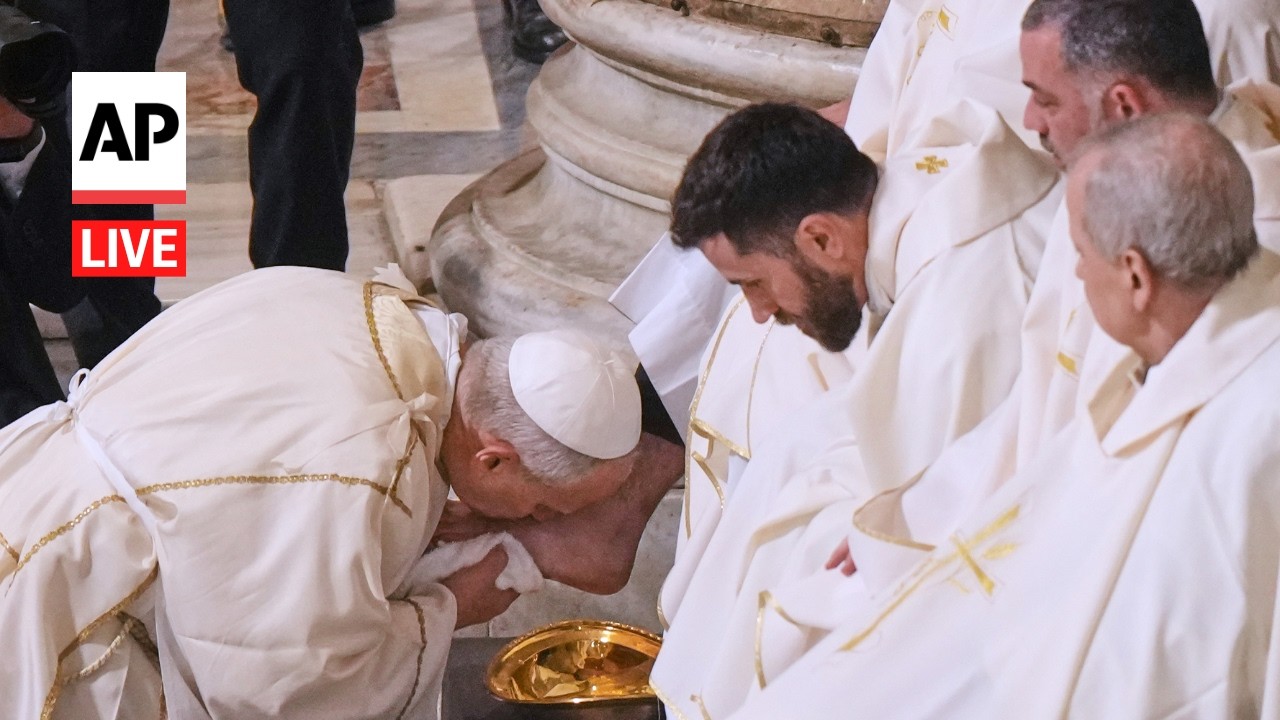 LIVE: Pope Leo XIV leads Holy Thursday Mass, performs first foot-washing rite