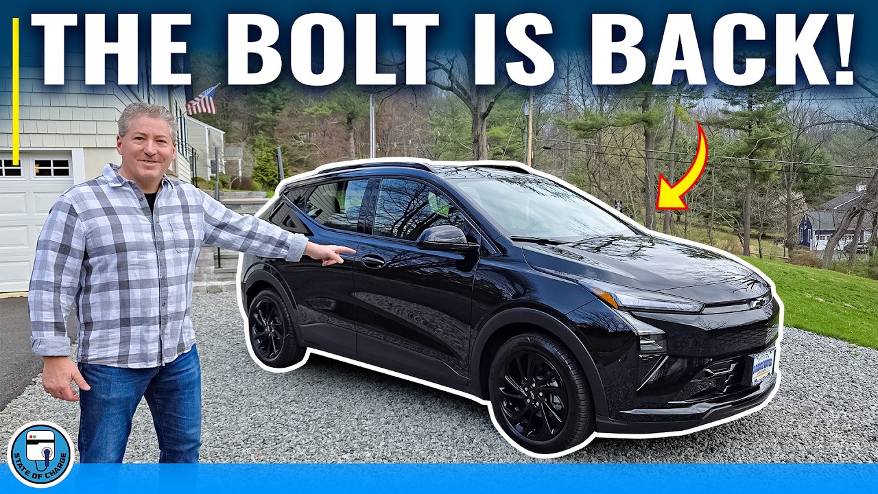 2027 Chevrolet Bolt RS plugged into a 350 kW EVgo DC fast charger during a 0 to 100 percent charge test by State Of Charge