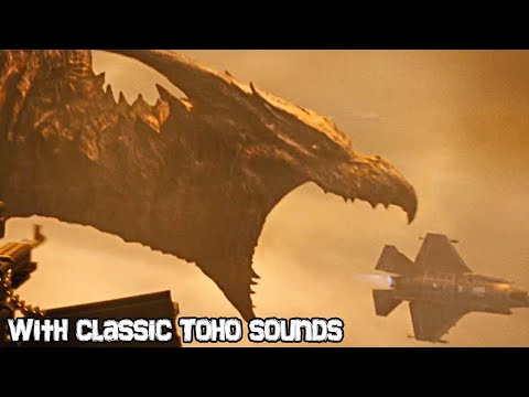 Godzilla KOTM Rodan vs Jets - with classic toho sounds