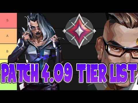 Patch 4.09 Agent Tier List!!! (Valorant Best Agent Tier List) #Valorant #Tierlist #Best