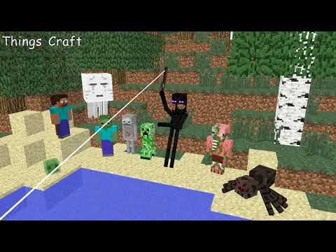 Monster School   Fishing Challenge   Minecraft Animation