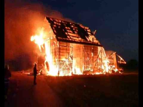 Två hästar dog i våldsam brand