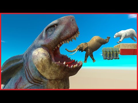 WHO CAN FREE AND BEAT MEGALODON REX - Animal Revolt Battle Simulator