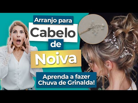 FAÇA UM LINDO ARRANJO PARA CABELO DE NOIVA COM PÉROLAS NATURAIS | Passo a Passo Chuva de Grinalda