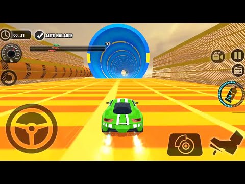 Impossible Car Tracks 3D - Green Turbo Car Driving Quick Race - All Cars unlocked Android Gameplay