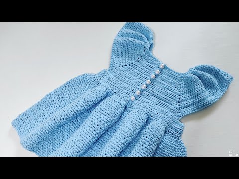 Rochiță croșetată cu umeri bufanți (tutorial pas cu pas)