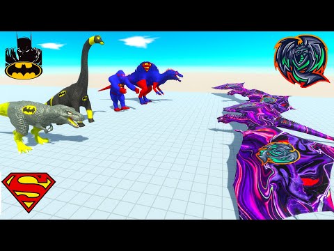 BATMAN & SUPERMAN TEAM vs simulatorLLEX DRAGON  -  Animal Revolt Battle Simulator ARBS