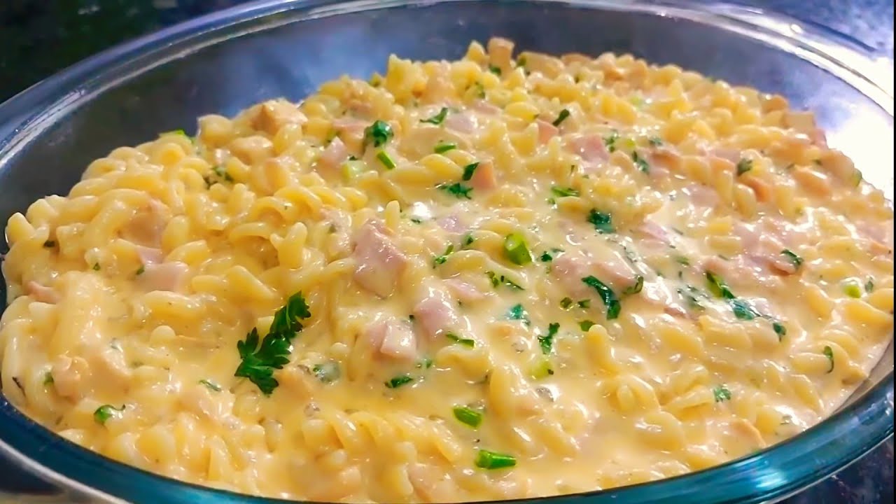 MACARRÃO CREMOSO COM FRANGO NA PANELA DE PRESSÃO, PRÁTICO E RÁPIDO!