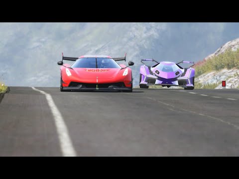 Lamborghini V12 Vision GT vs Koenigsegg Jesko at Highlands