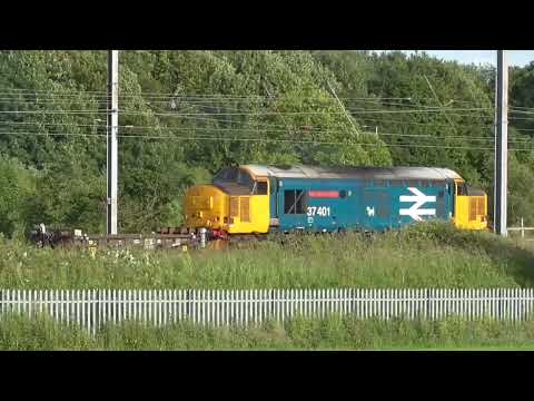 37401 6k73 Sellafield - Crewe empty flat,  27th June 2022
