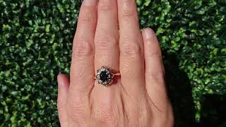 A traditional Sapphire and Diamond cluster ring
