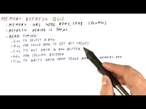 Memory Refresh Quiz - Georgia Tech - HPCA: Part 4