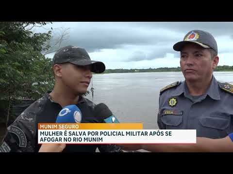 PM salva mulher que se afogava no Rio Munim, em Cachoeira Grande