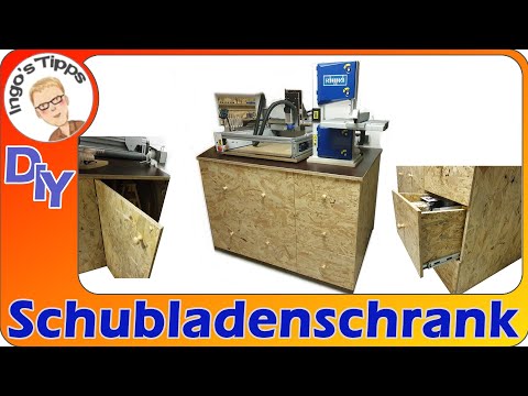Build a drawer cabinet for the workshop, full extension project, workshop enlargement part 1 Ingo...