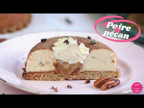 Petits entremets poire et noix de pécan