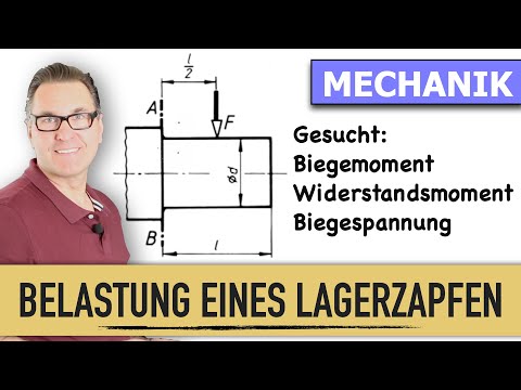 Biegemoment | Biegespannung | Widerstandsmoment | zulässige Spannung | Belastung eines Lagerzapfen